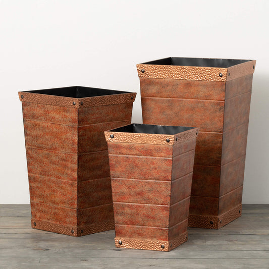 Copper Trio Planter Set