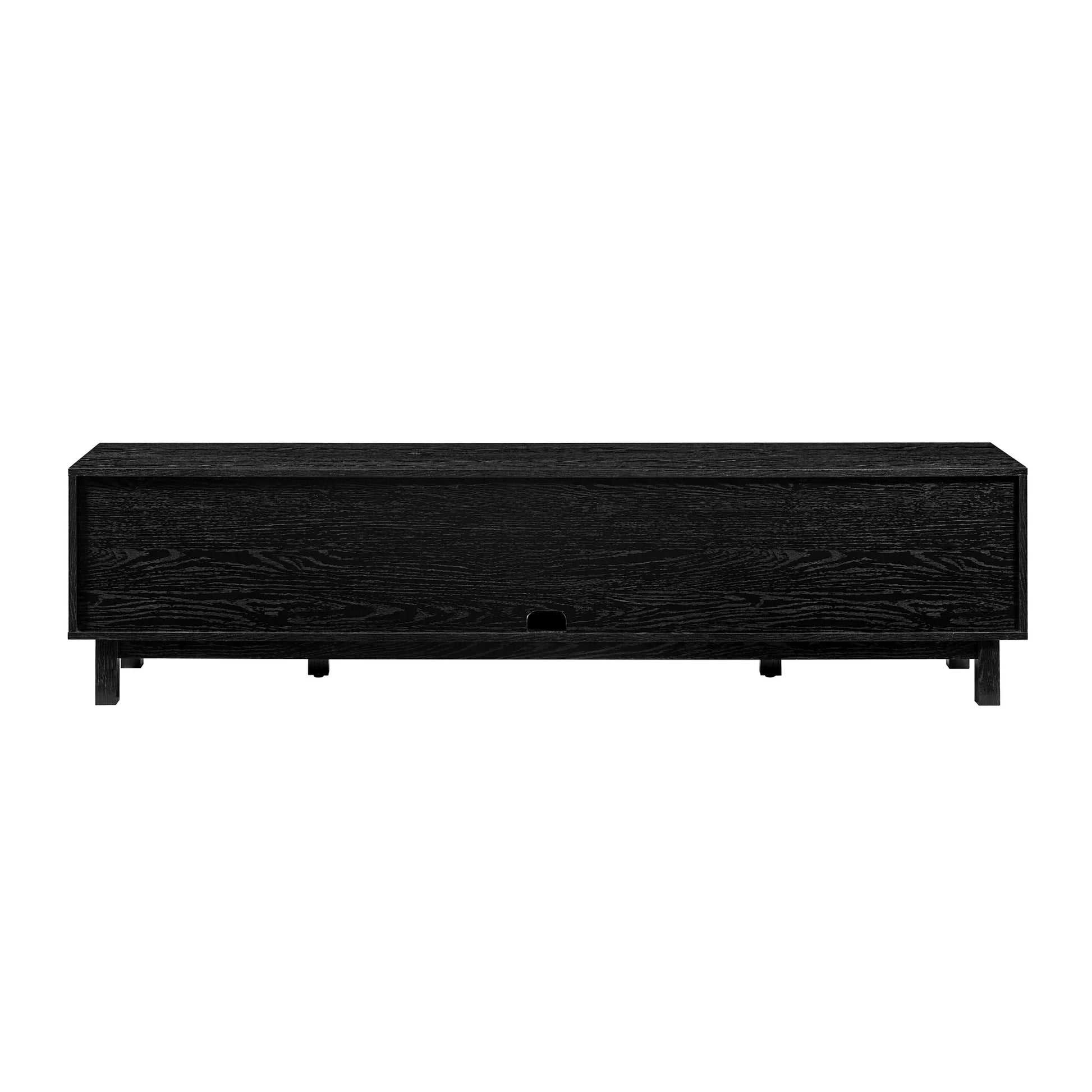 Boho 2-Door Rattan TV Stand for Tvs up to 80”, Black