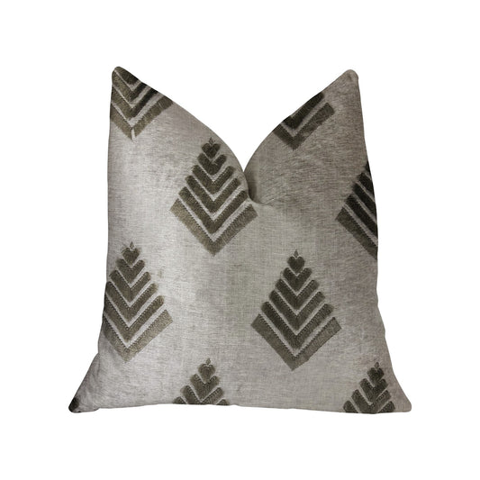 Aspen Mist Blue and Beige Luxury Throw Pillow