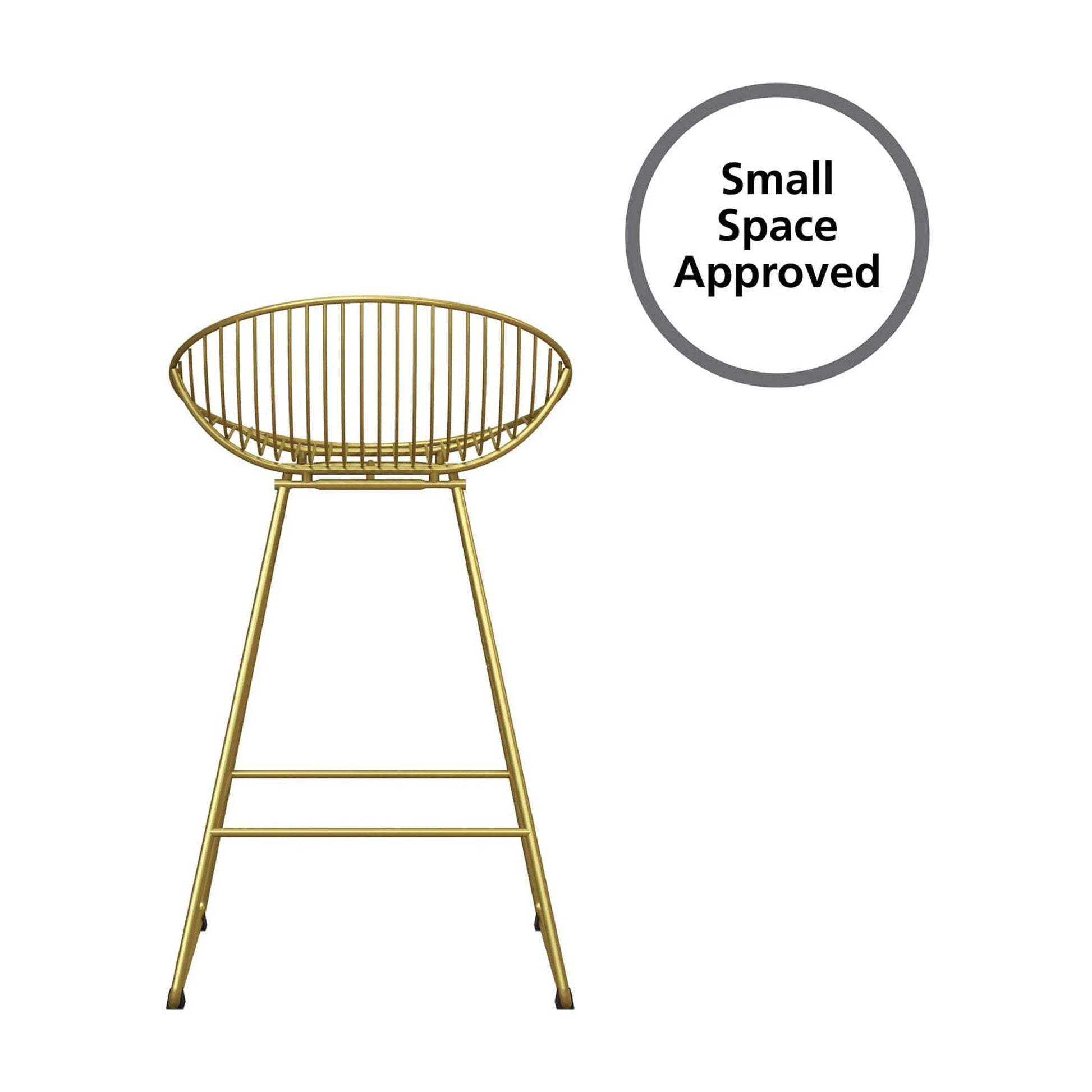 Ellis 24" Metal Counter Height Bar Stool, Brass