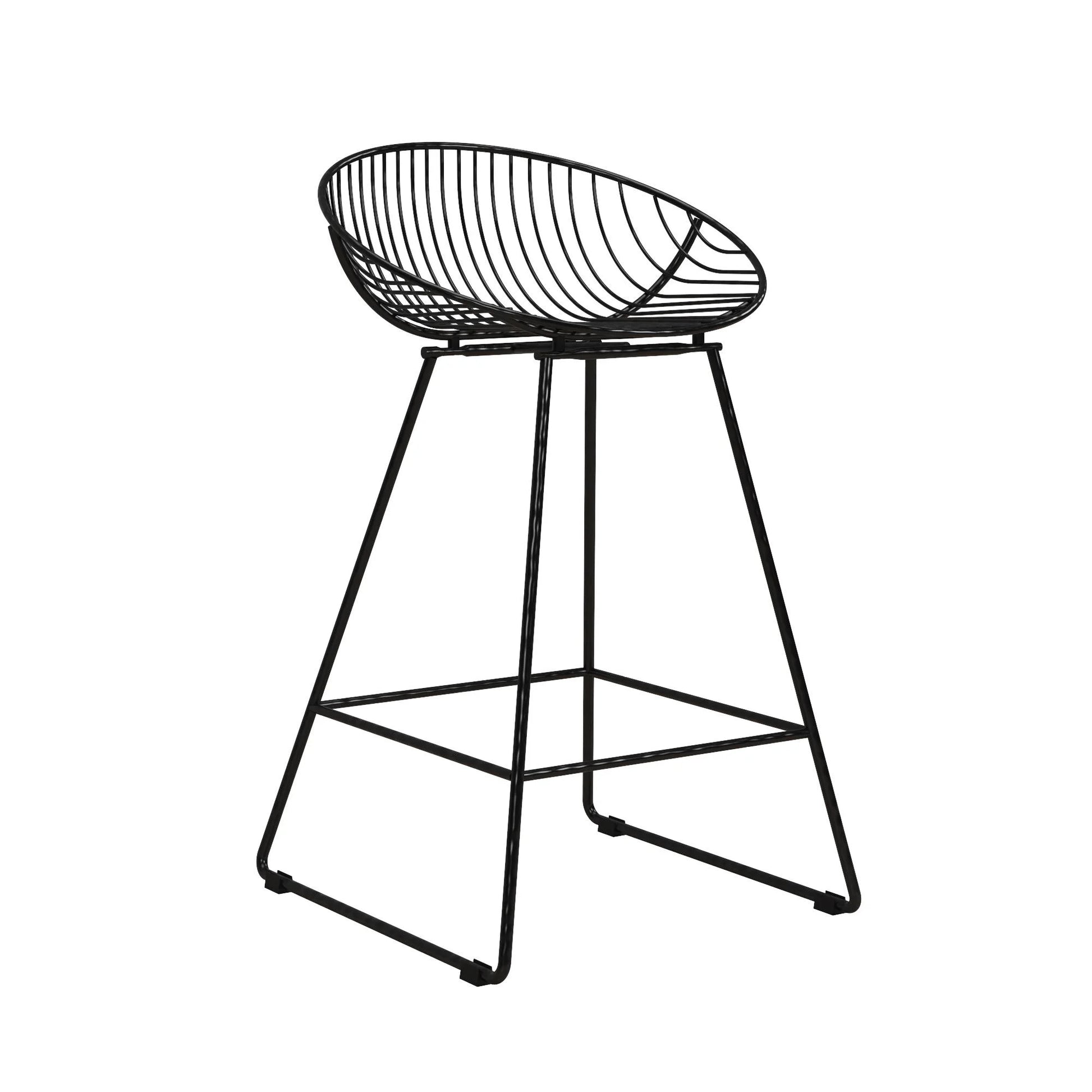 Ellis 24" Metal Counter Height Bar Stool, Black