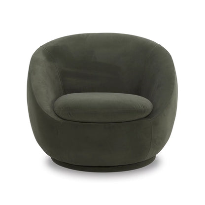 Mira Velvet Swivel Chair, Olive