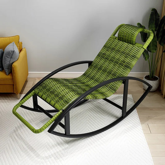 Rocking Chair Balcony Home Leisure Chair Rattan Easy Chair Rattan Chair Outdoor Rocking Chair Single Recliner Couch