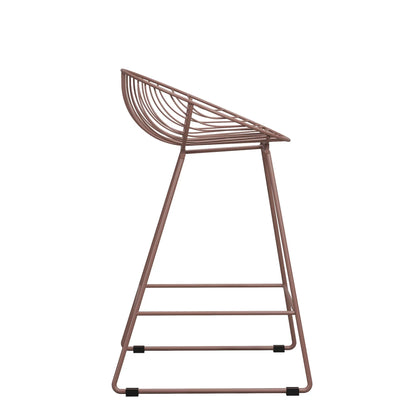 Ellis 24" Metal Counter Height Bar Stool, Blush Pink