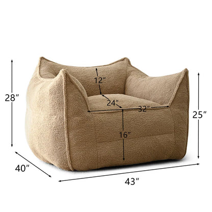 Teddy 43" Boucle Upholstered Bean Bag Couch