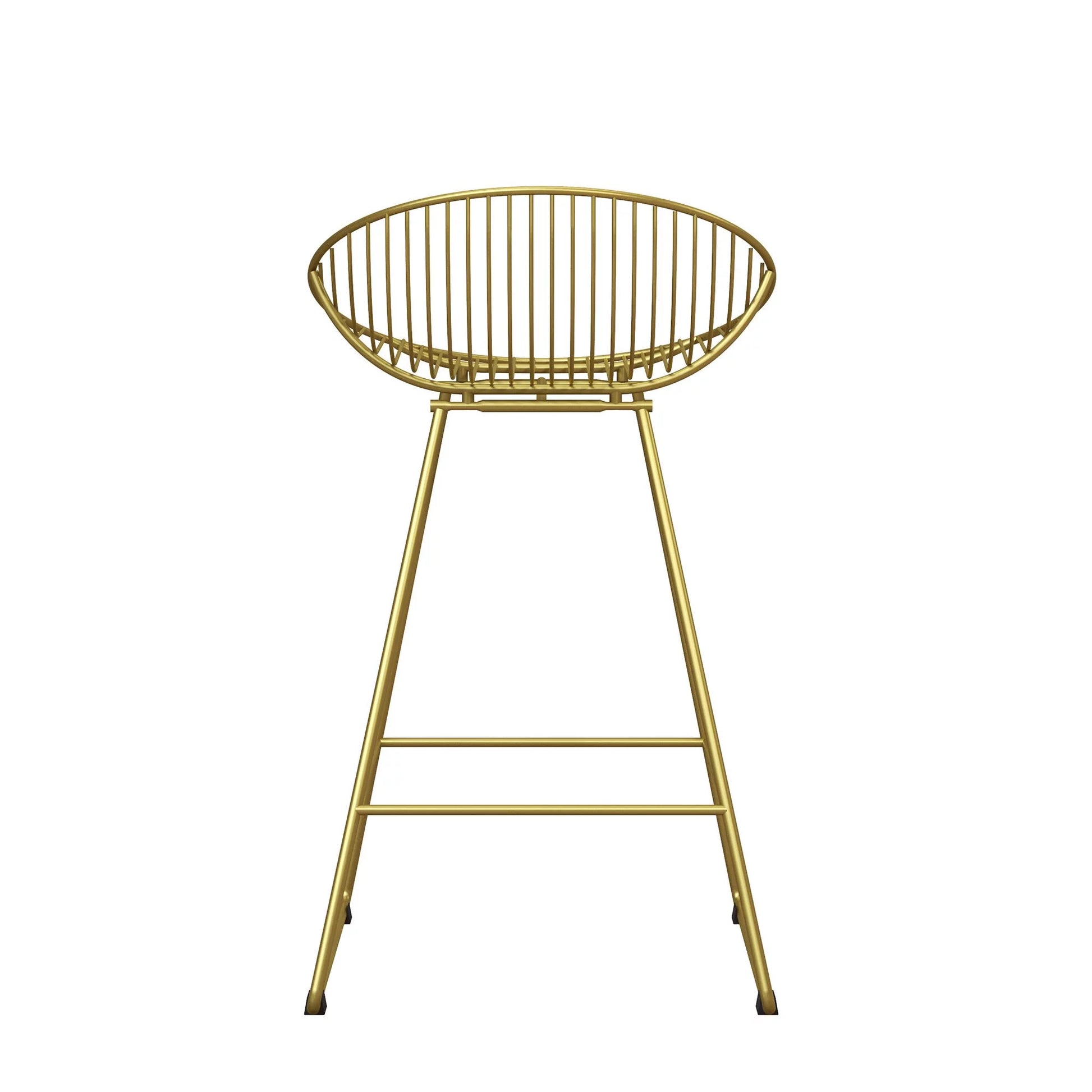 Ellis 24" Metal Counter Height Bar Stool, Brass