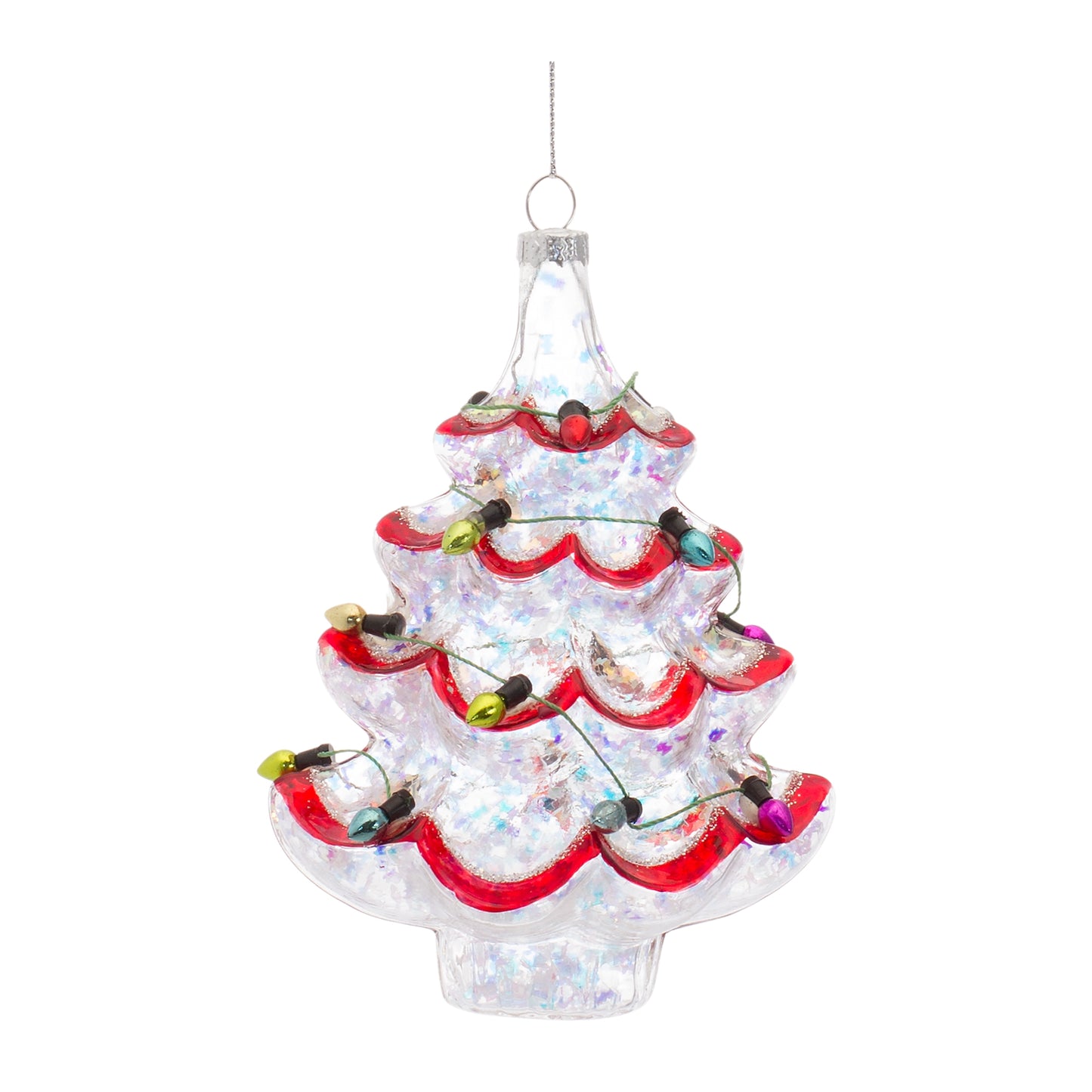 Tree w/Lights Ornament (Set of 12) 5.25"H Glass