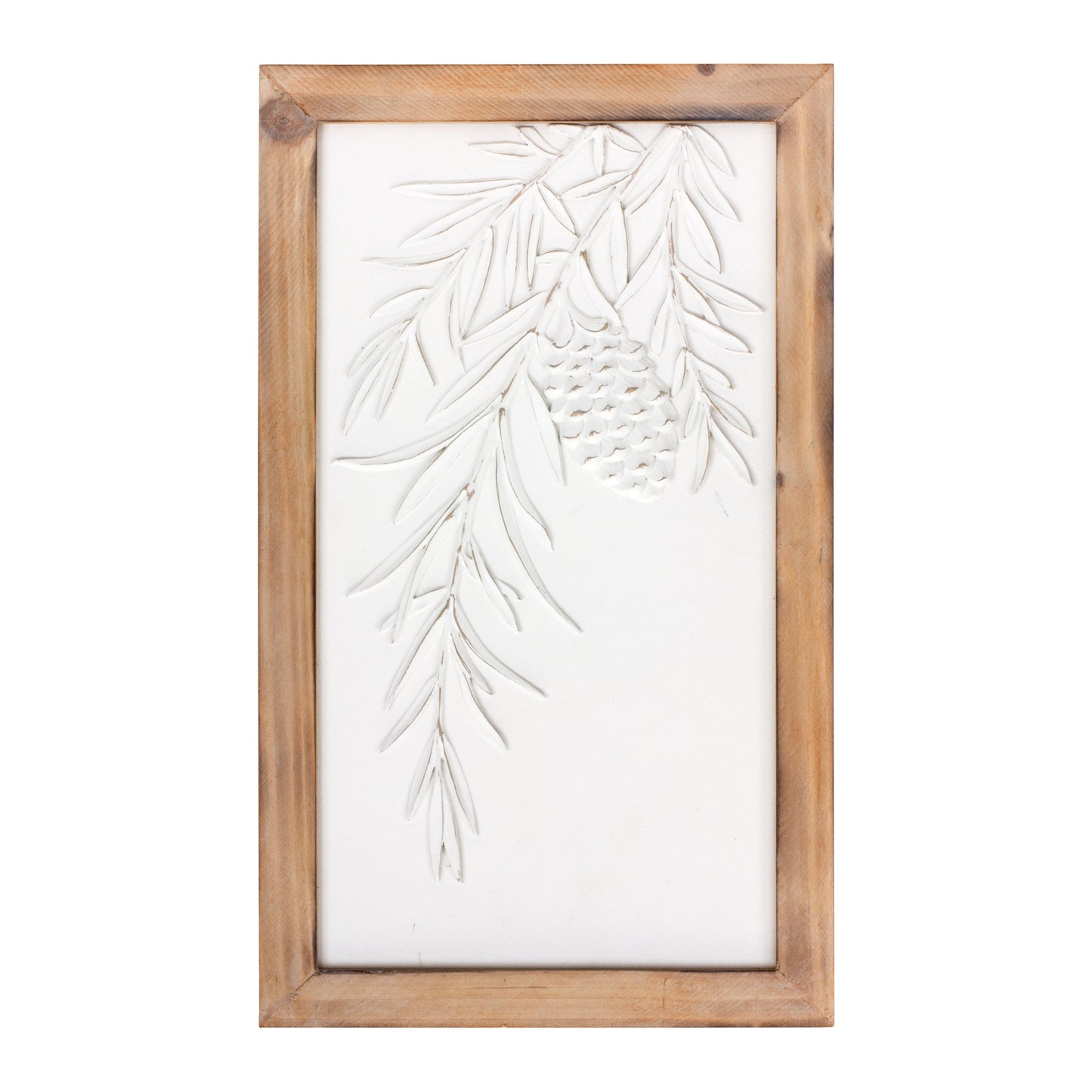 Pine Branch and Bird Frame (Set of 2) 9"L x 14"H, 9.5"L x 15.75"H Resin/Wood