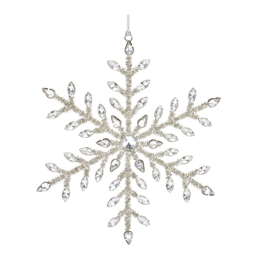 Snowflake Ornament (Set of 12) 5"H, 7"H Iron/Glass Bead