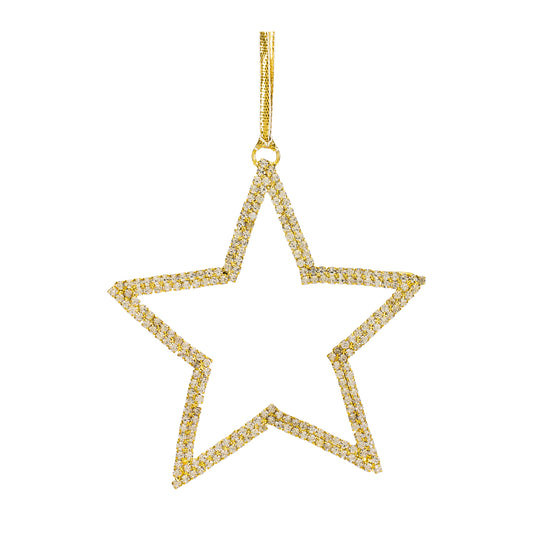 Star Ornament (Set of 6) 4"H Iron/Glass