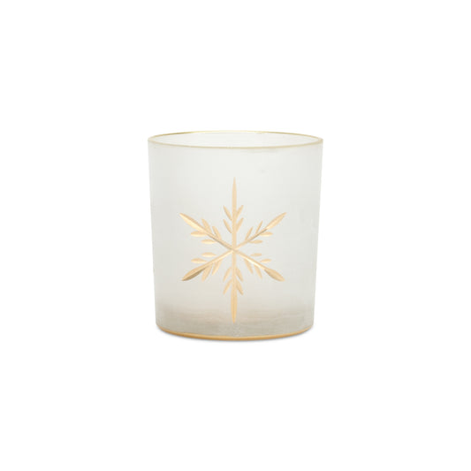 Snowflake Votive (Set of 3) 2.5"D x 3.5"H Glass