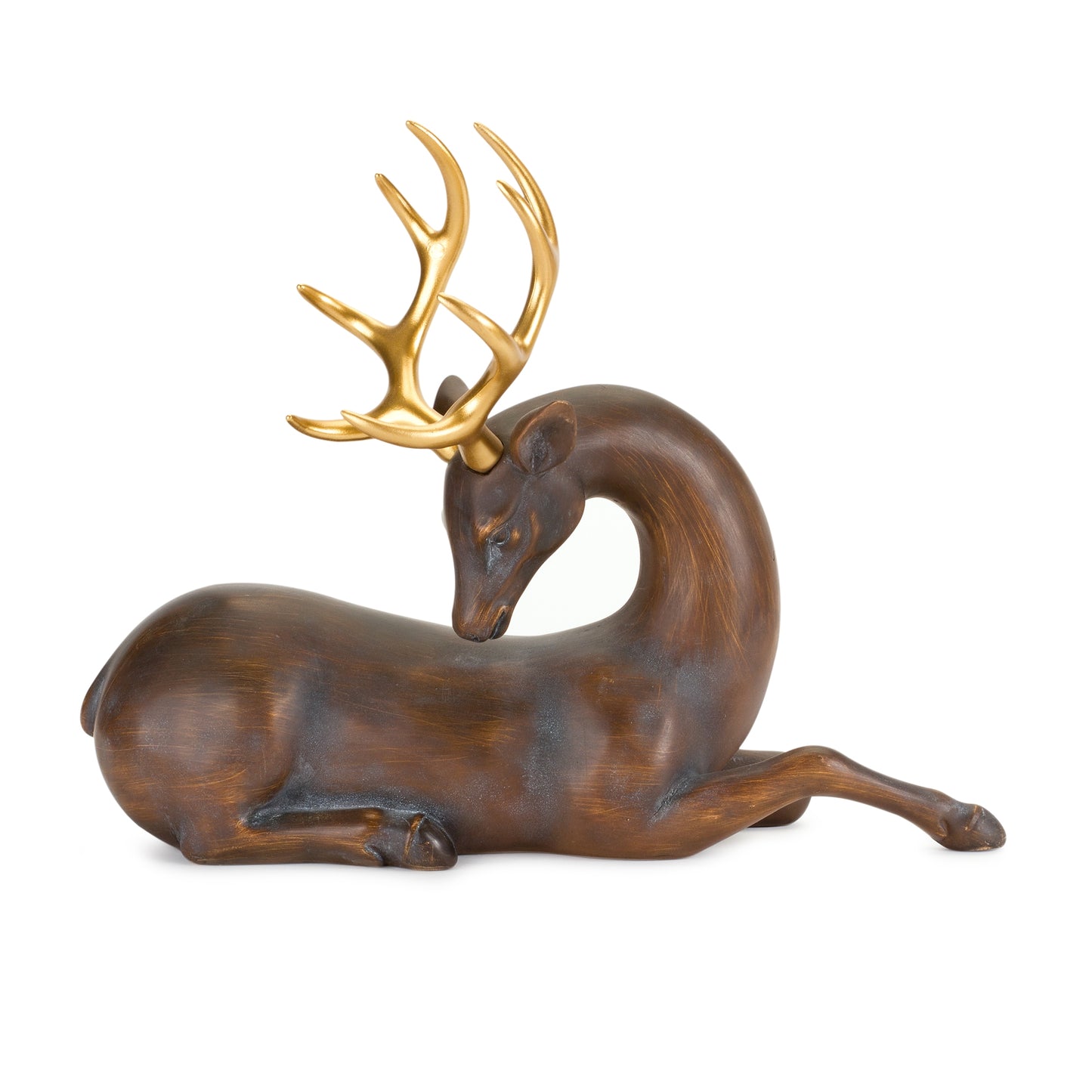 Deer (Set of 2) 14.25"L x 11"H, 14.5"L x 11.75"H Resin