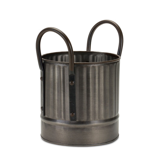 Pot w/Handle (Set of 3) 4.5"D x 5.25"H, 5.5"D x 5.75"H, 7.25"D x 6.25"H Metal