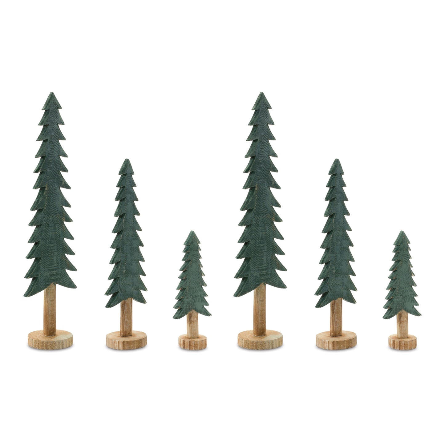 Tree (Set of 6) 10"H, 16"H, 21.5"H Wood