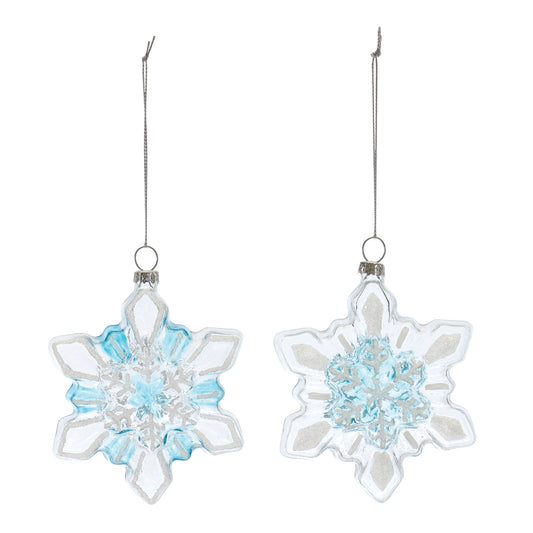 Snowflake Ornament (Set of 12) 4.5"H Glass