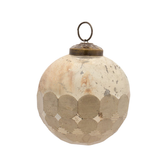 Beige Soda Lime Glass Ball Ornament (Set of 12)