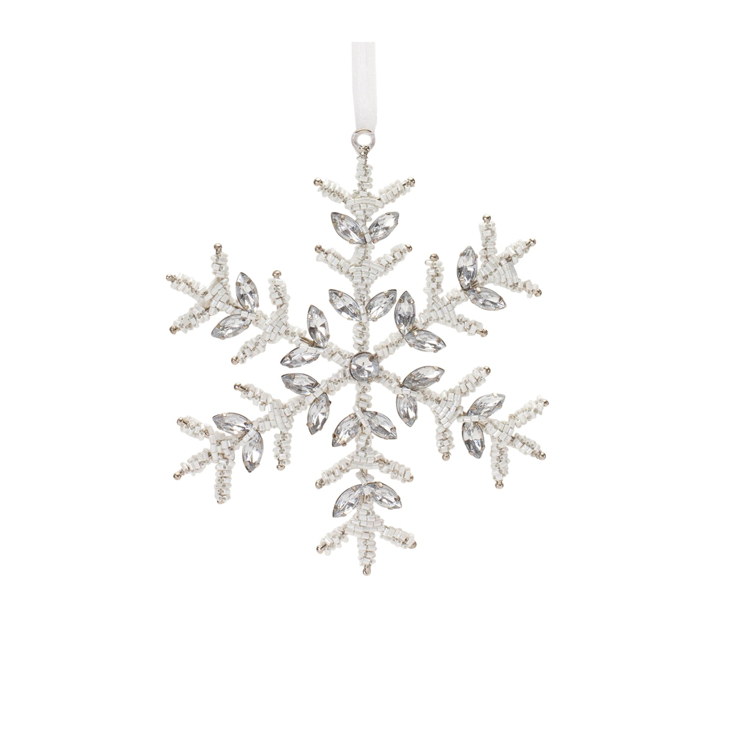 Snowflake Ornament (Set of 12) 6"H, 8"H Iron/Glass