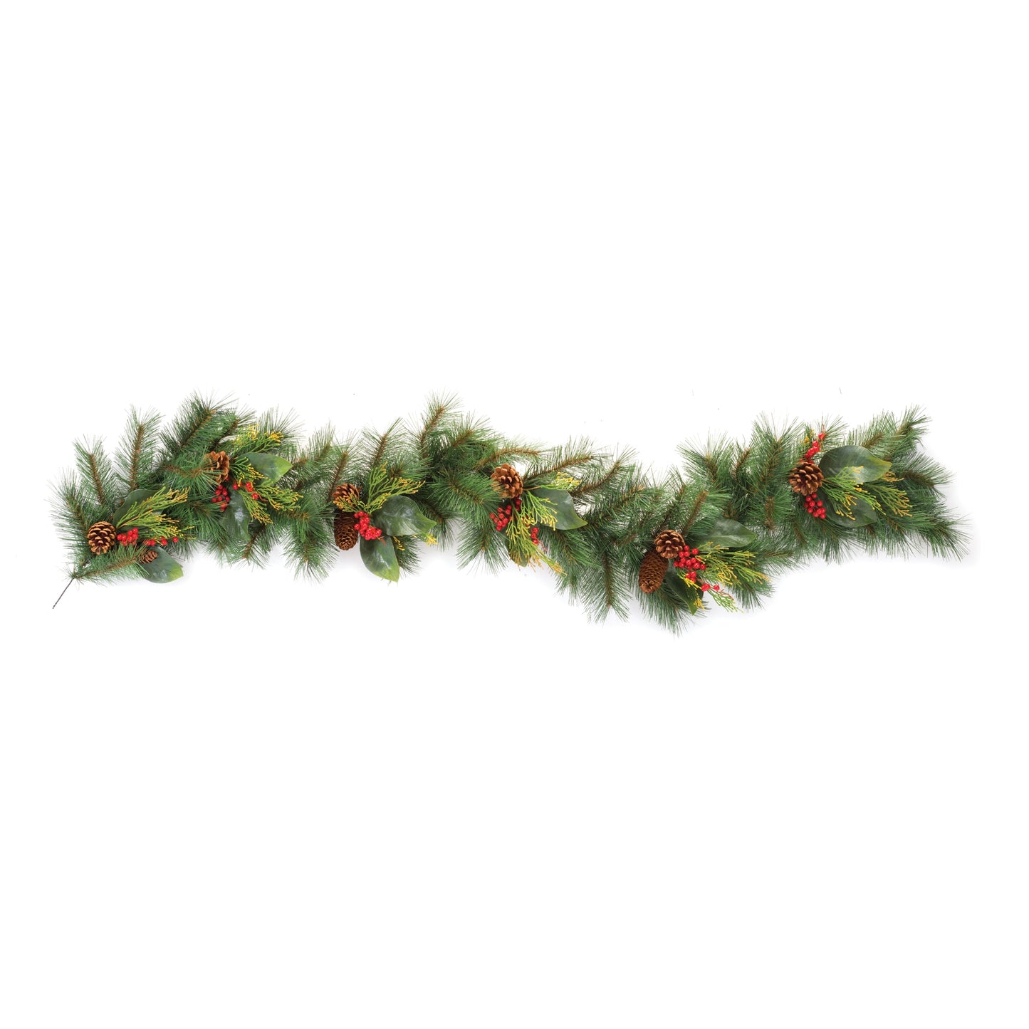 Pine w/Magnolia Leaf & Berry Garland 6'L PVC