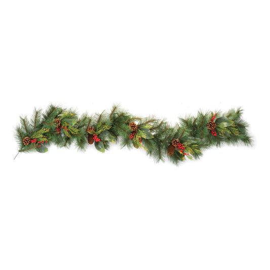 Pine w/Magnolia Leaf & Berry Garland 6'L PVC