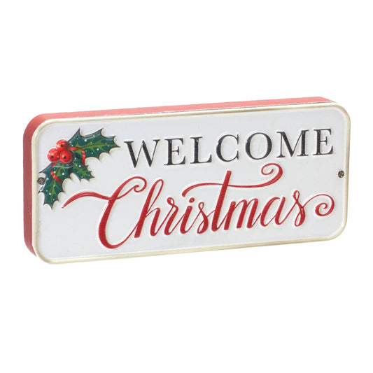 Christmas Sign (Set of 6) 8"L x 3.25"H MDF/Iron