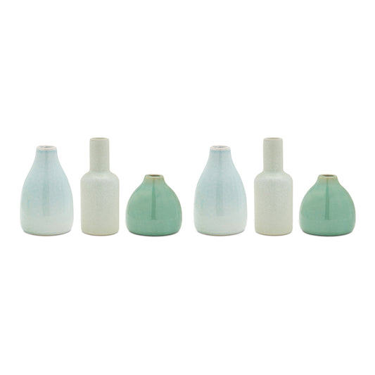 Vase (Set of 6) 3"H, 5"H, 5.25"H Ceramic