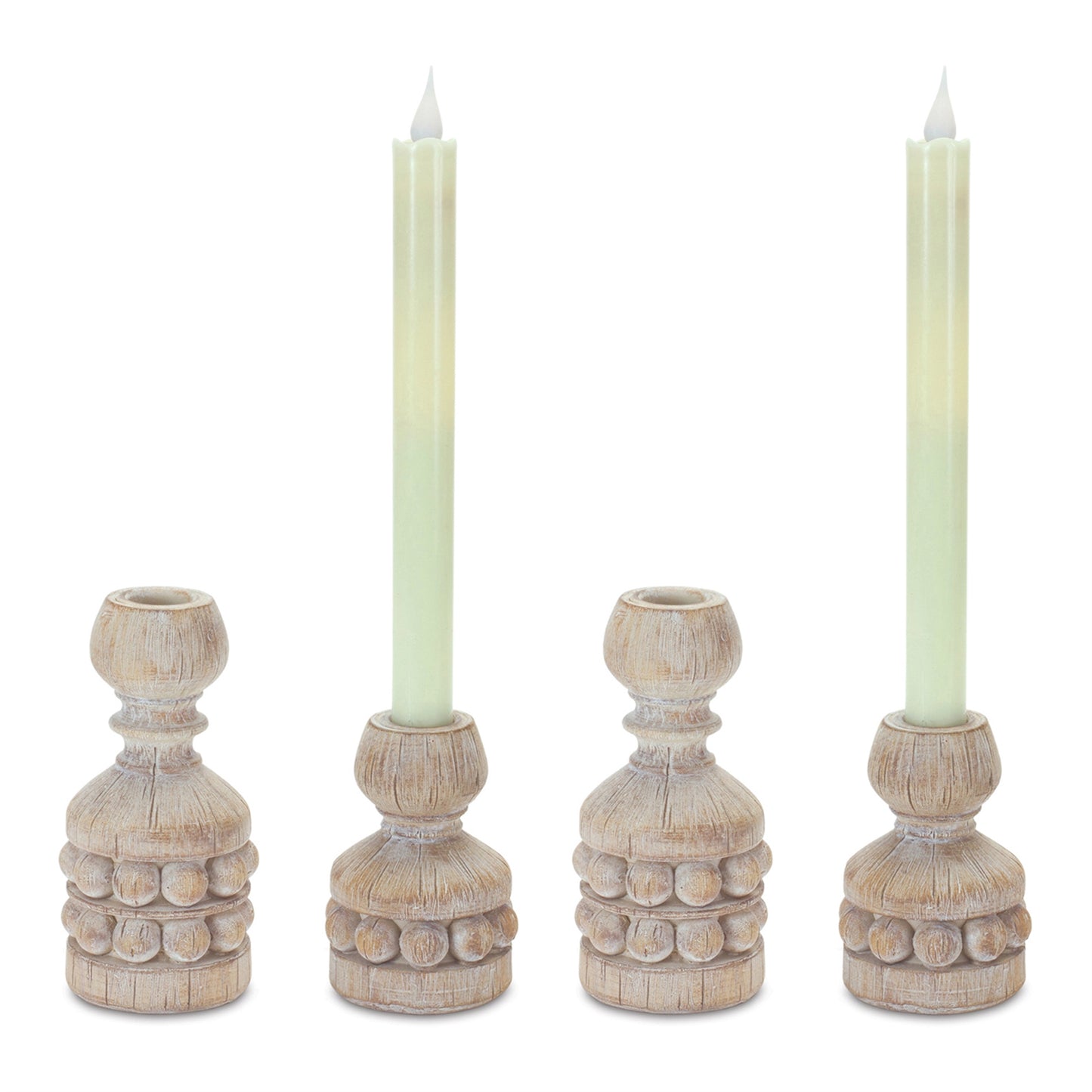 Taper Candle Holder (Set of 4) 3.75"H, 5.5"H Resin