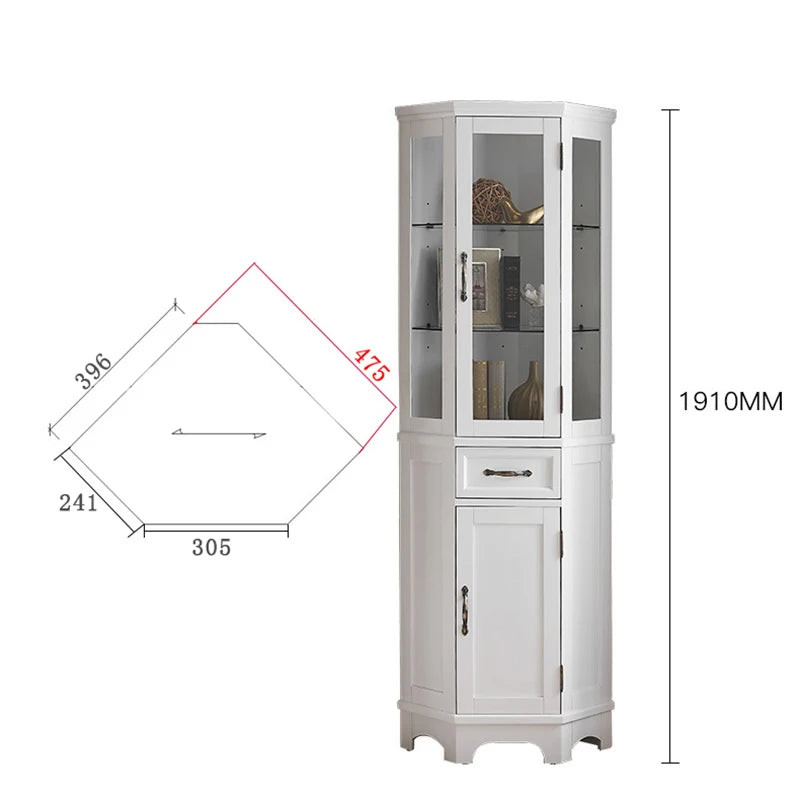 Solid Wood Simple Modern Corner Cabinet Corner Cabinet Living Room Wine Cabinet Nordic Corner Triangle Cabinet Kitchen Corner