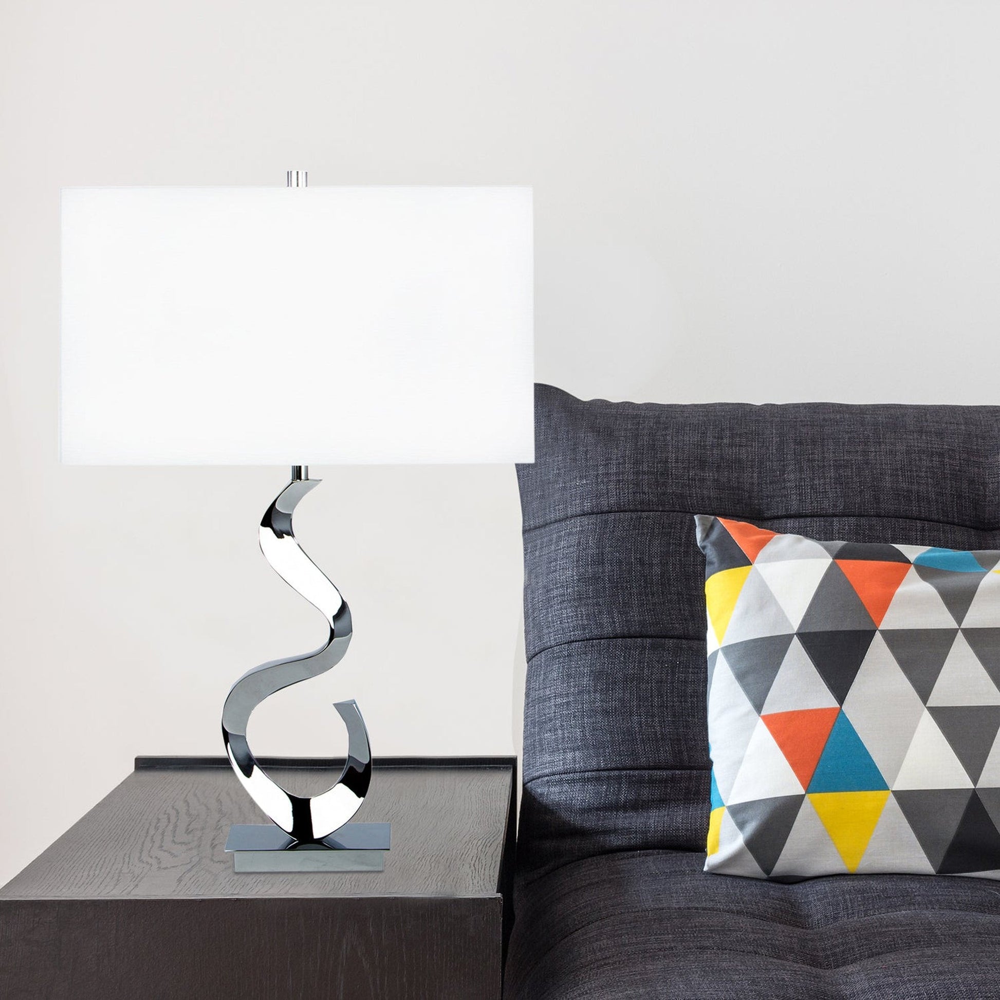 Abstract Chrome Table Lamp // 1 Light