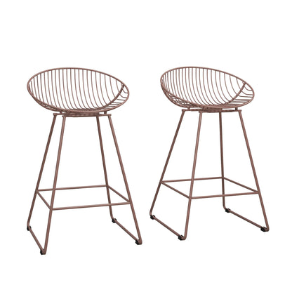 Ellis 24" Metal Counter Height Bar Stool, Blush Pink