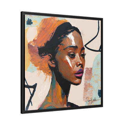 Beautiful African Woman Portrait Canvas Wall Art with Frame