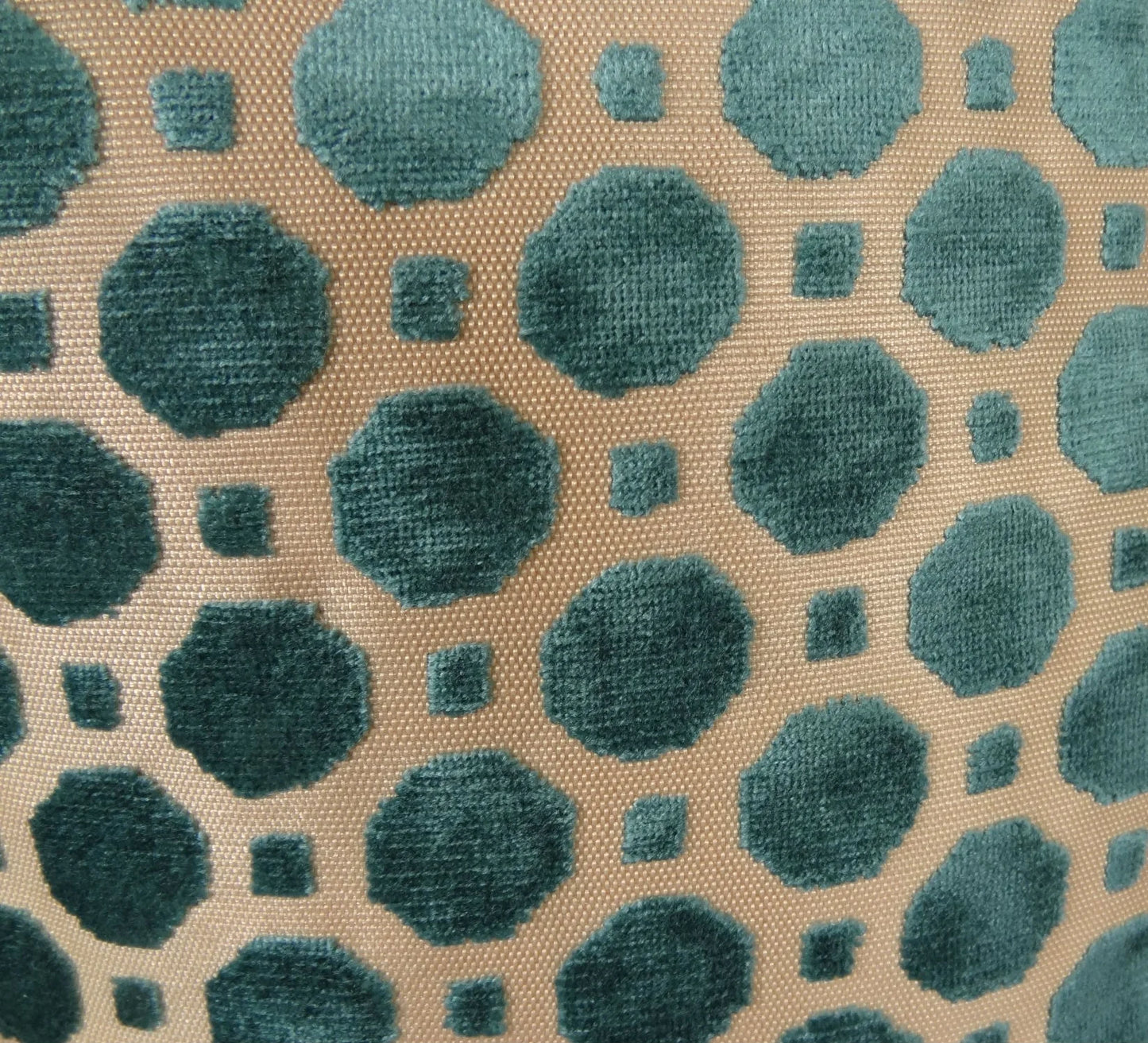 Velvet Aquamarine Turquoise and Taupe Handmade Luxury Pillow