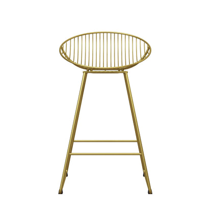 Ellis 24" Metal Counter Height Bar Stool, Brass