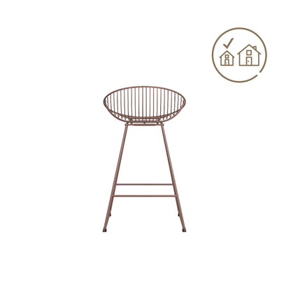 Ellis 24" Metal Counter Height Bar Stool, Blush Pink