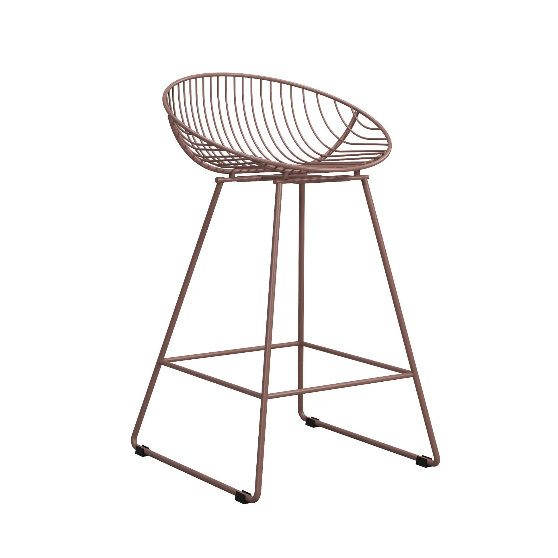 Ellis 24" Metal Counter Height Bar Stool, Blush Pink