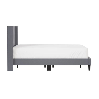 Wilder Upholstered Queen Platform Bed, Dark Gray, by  Living Essentials