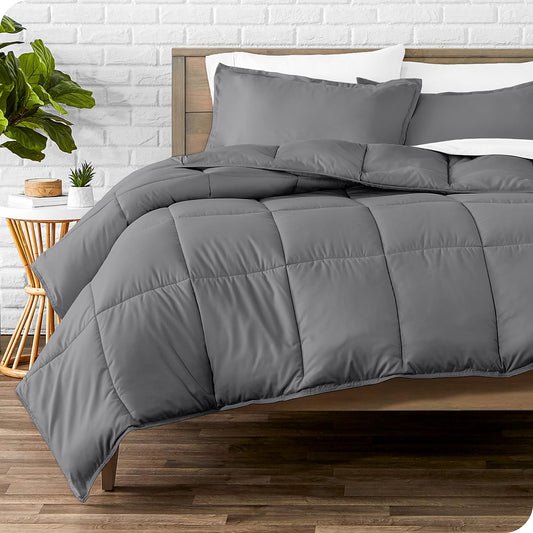 Comforter Set - Oversized King Size - Ultra-Soft - Goose down Alternative - Premium 1800 Series - All Season Warmth (Oversized King, Grey)