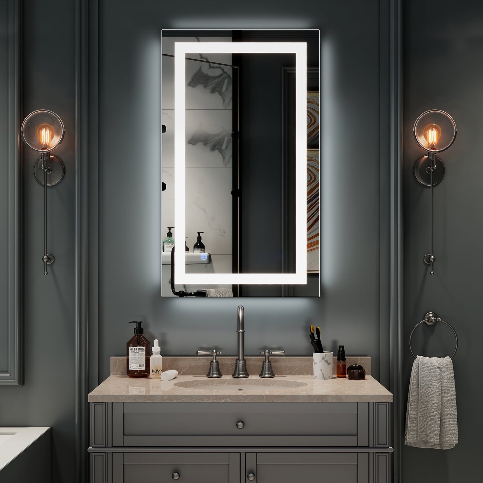 Wall Mounted Lighted Vanity Mirror