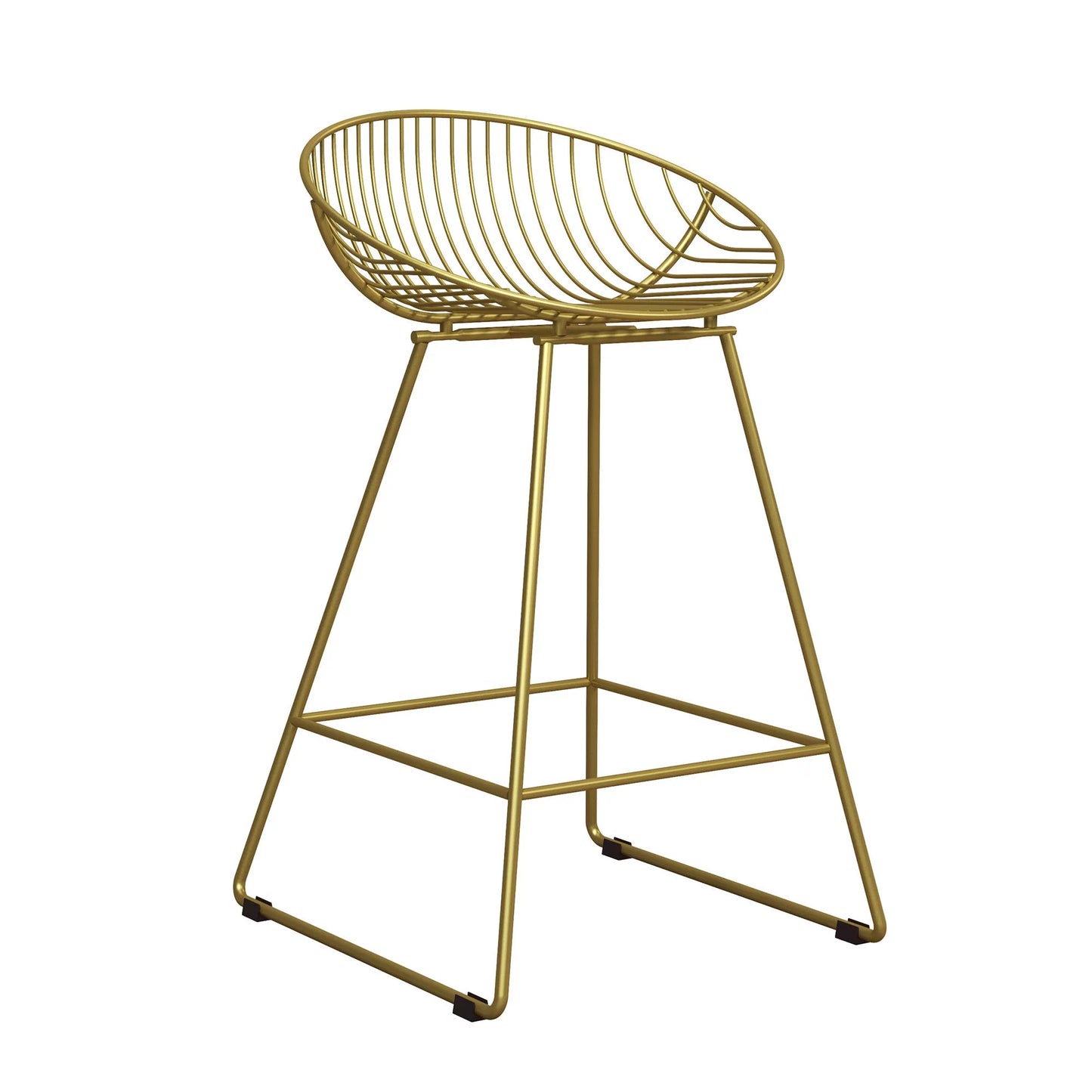 Ellis 24" Metal Counter Height Bar Stool, Brass