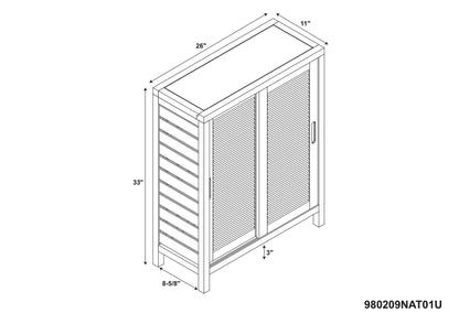 Harding 3-Shelf Dual Sliding Door Floor Cabinet