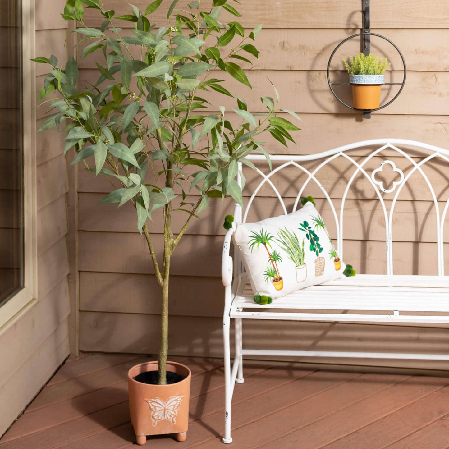 White Metal Garden Bench