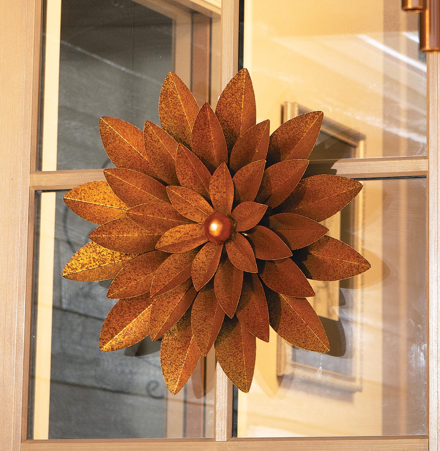 Copper Flower Yard Wall Decor