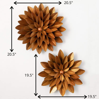 Copper Flower Yard Wall Decor