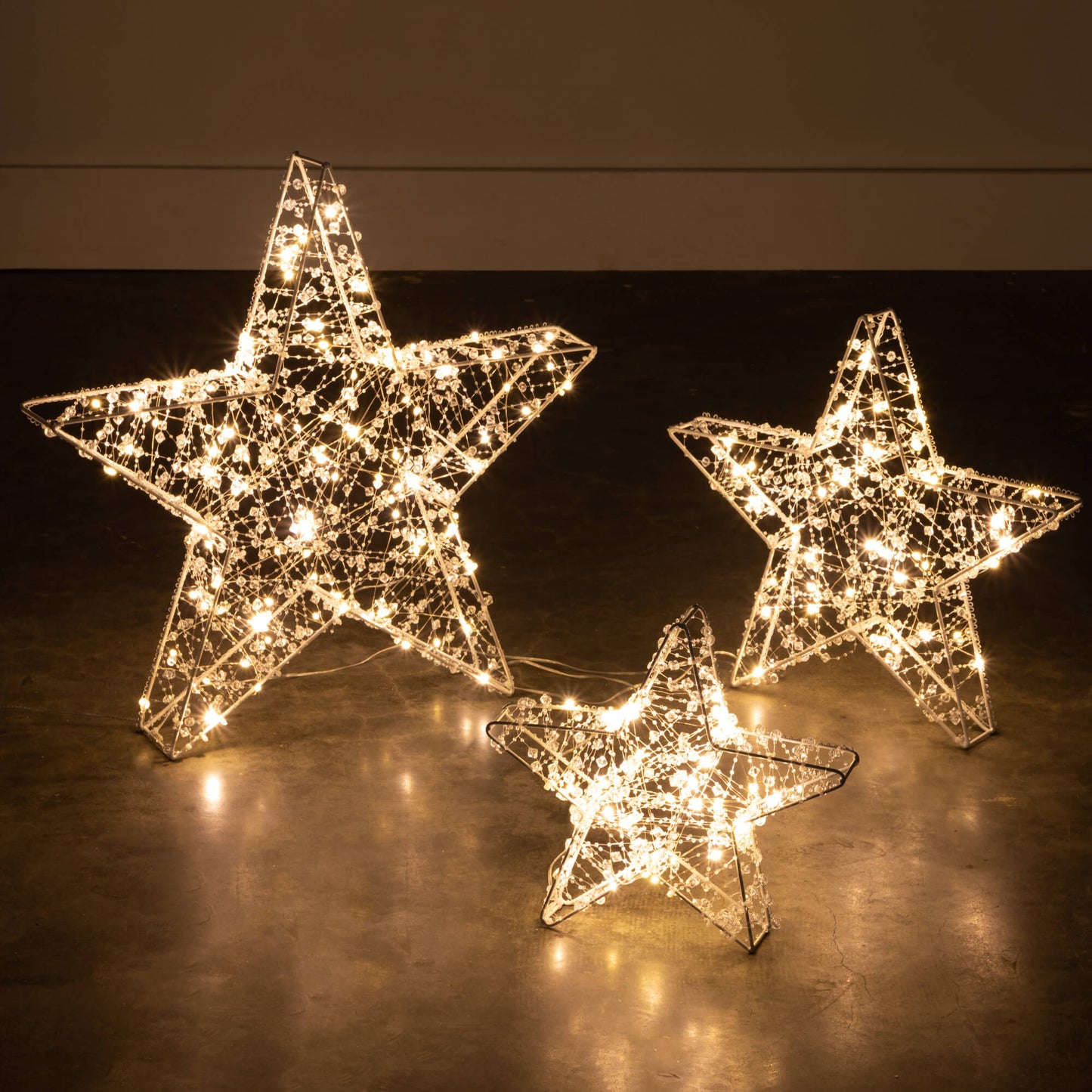 Lighted Outdoor Stars Set of 3