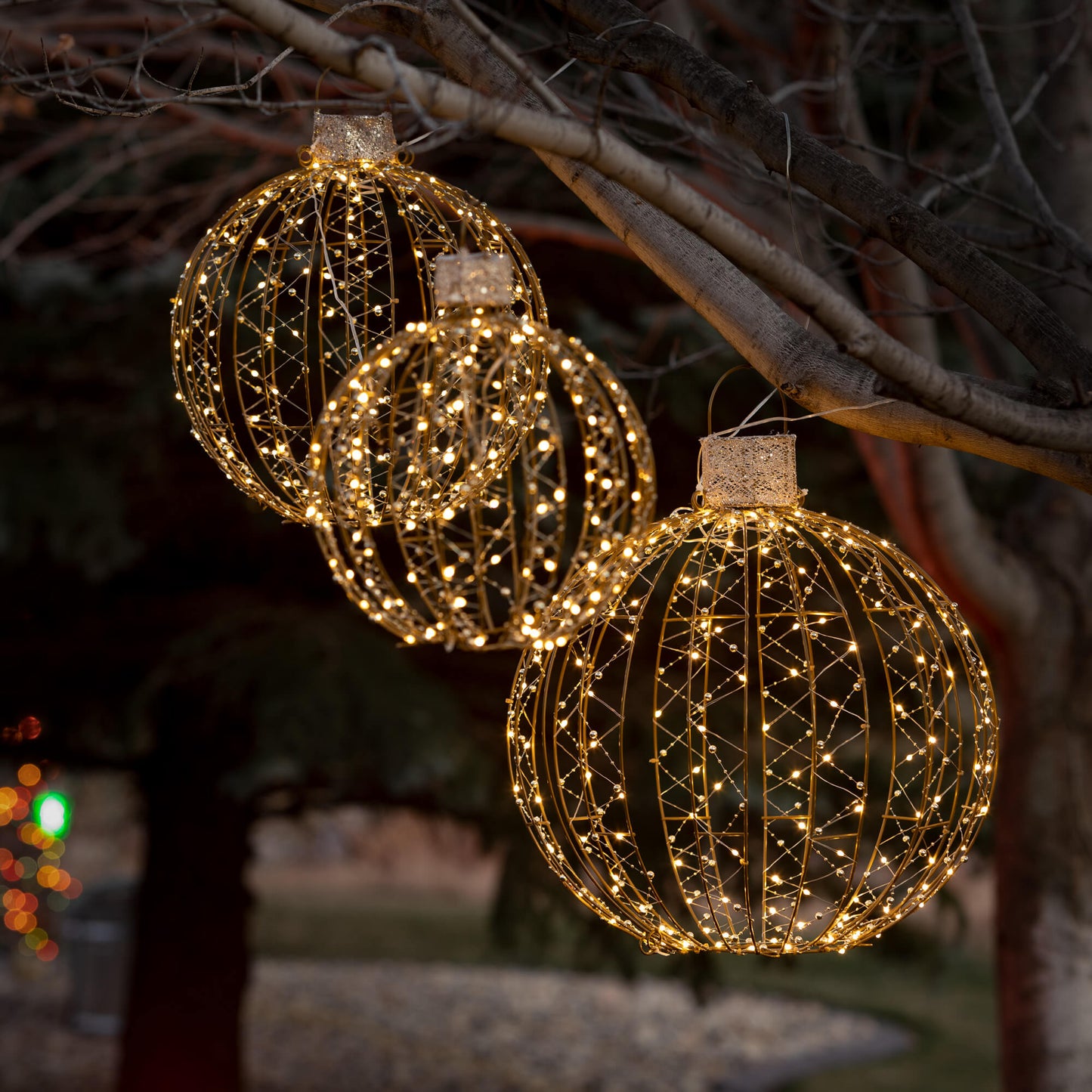 Lighted Outdoor Ball Ornaments