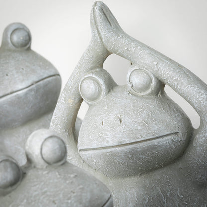 Yoga Frog Garden Statue Set of 3