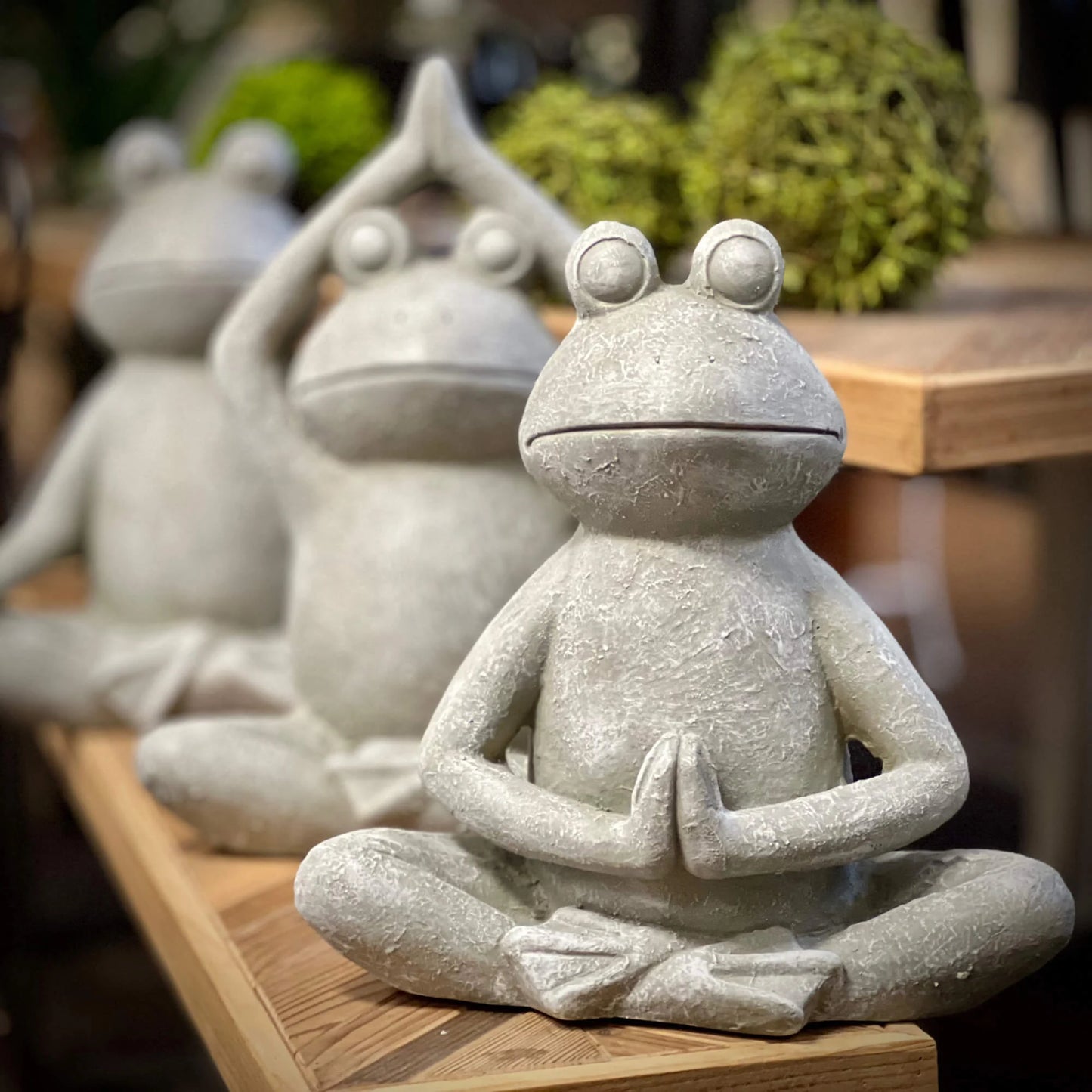 Yoga Frog Garden Statue Set of 3