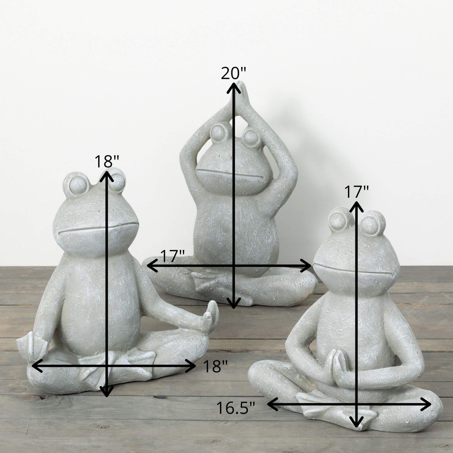 Yoga Frog Garden Statue Set of 3