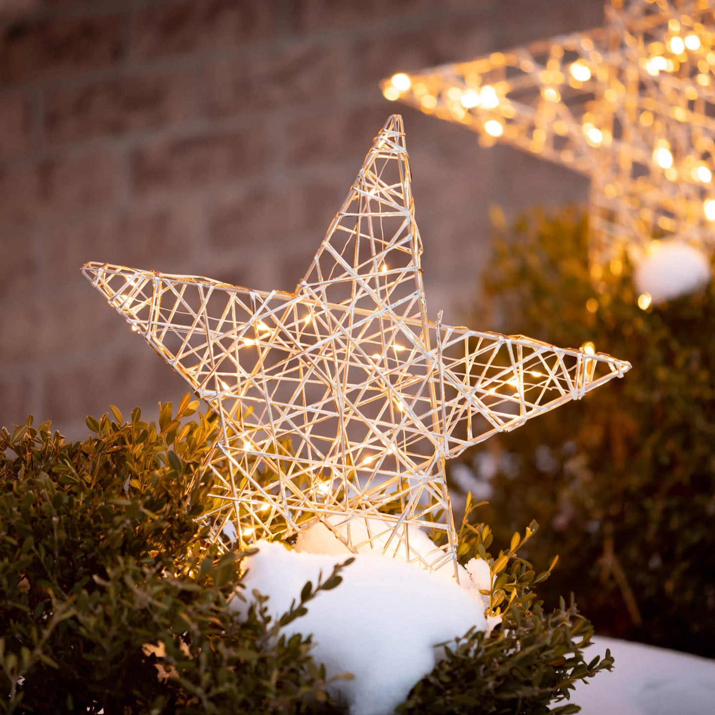 Lighted Outdoor Gold Stars