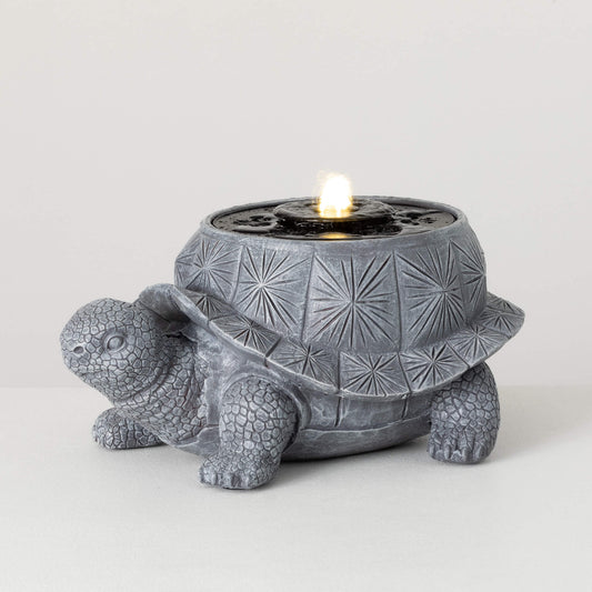 Stone Gray Tortoise Fountain