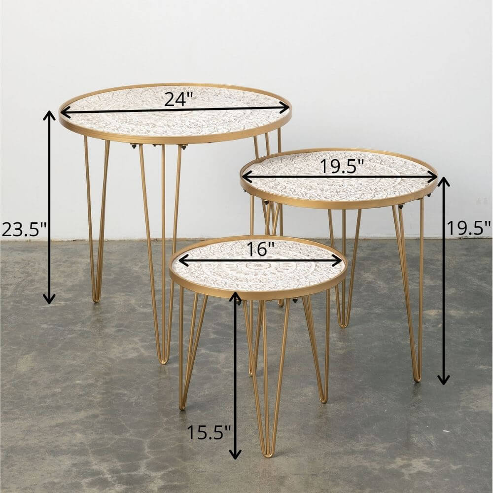 Round Stacking Tables Set of 3